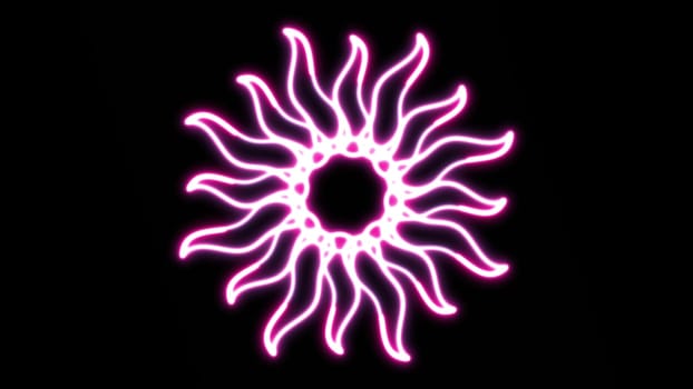 Neon mystic sun. Computer generated 3d render