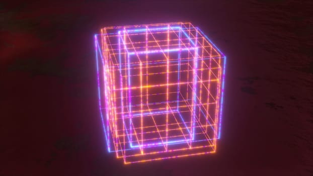 Grid cube technology. Computer generated 3d render