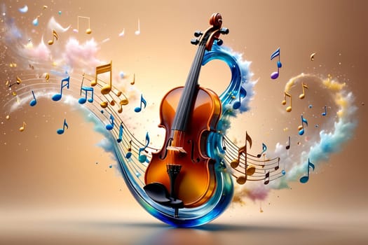 colorful background with musical notes, abstract music background .