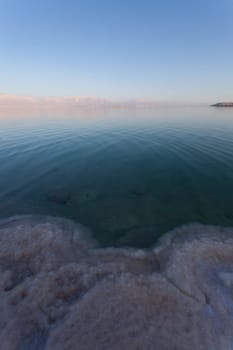 Evening landscape of the Dead Sea shore. High quality photo