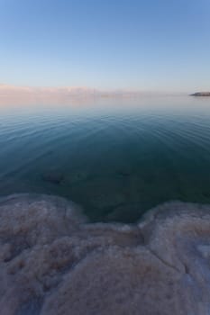 Evening landscape of the Dead Sea shore. High quality photo