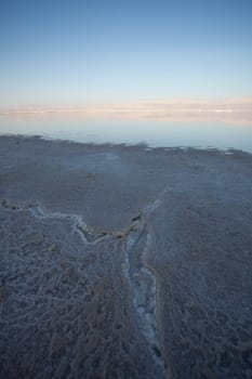 Evening landscape of the Dead Sea shore. High quality photo