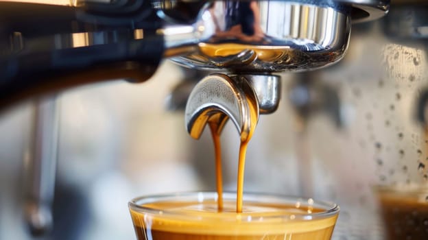 A close up of a cup being filled with espresso