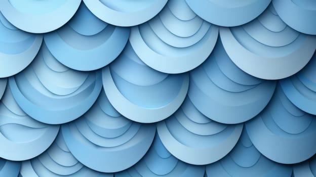 A close up of a blue pattern that looks like scales