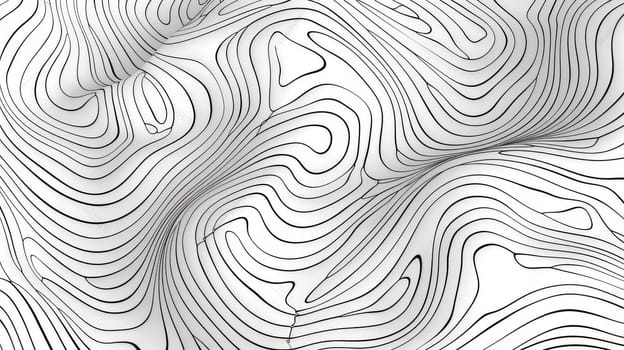 A black and white drawing of a wavy surface