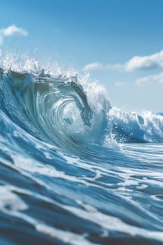 A man riding a wave on top of the ocean