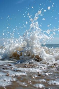 A close up of a person riding on top of the waves