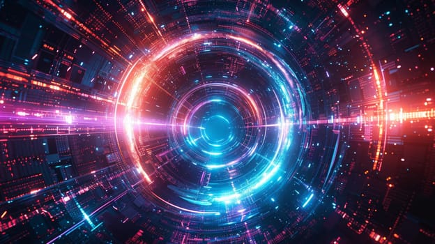 Abstract futuristic background with a bright light and dark lines