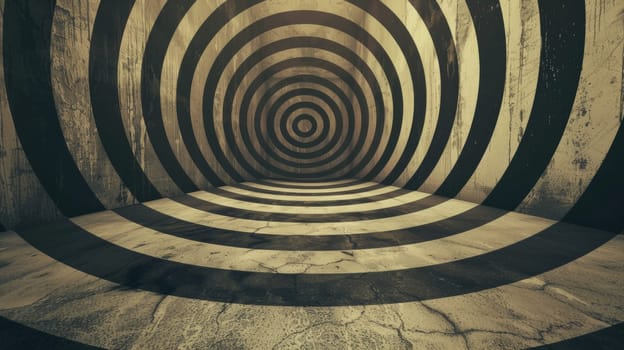 A tunnel with a spiral design in the middle of it