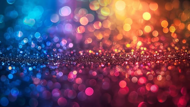 A colorful bokeh background with many different colored lights
