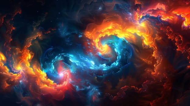 A colorful swirl of swirling colors in space