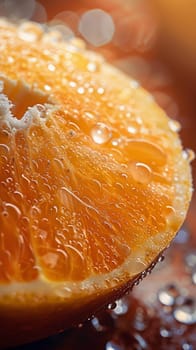 A close up of a orange with water droplets on it
