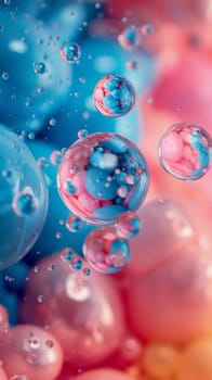 A close up of a bunch of different colored balloons and bubbles