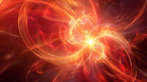 A digital art of a swirling orange and red swirl