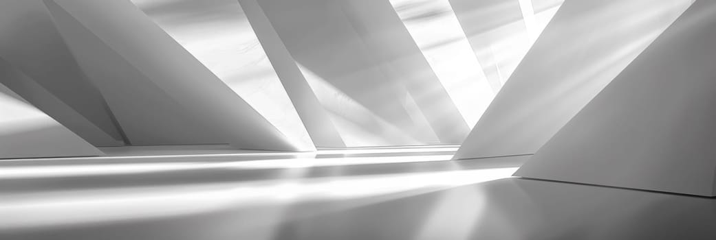 A black and white photo of a room with lots of windows