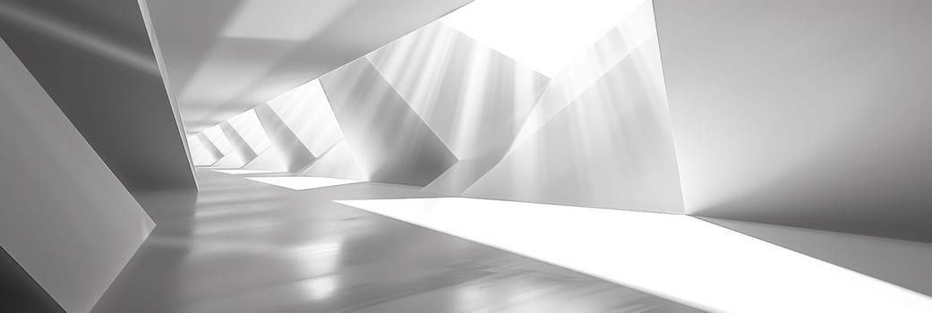 A long hallway with a lot of windows and sunlight coming in