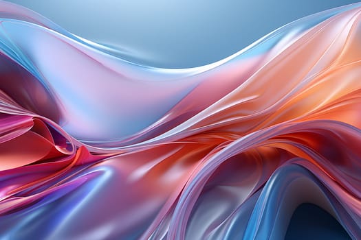 Swirling patterns of blue and orange gracefully flow together in this vibrant abstract design - Generative AI