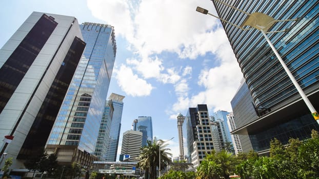 The streets of the skyscrapers of Jakarta, the capital of Indonesia