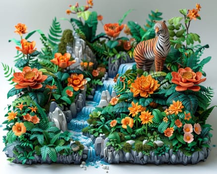 Animal kingdom depicted in a vivid 3D style, showcasing the diversity of wildlife in their natural habitats.