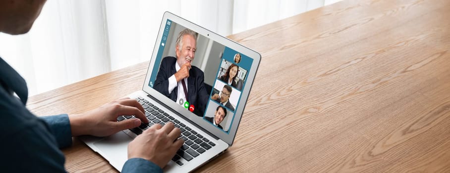 Business people on video conference for modish virtual group meeting of corprate business office workers