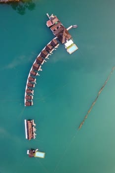 Floating bungalow on the Cheow lan Lake in Khao Sok National Park in Surat Thani, Thailand. South east asia