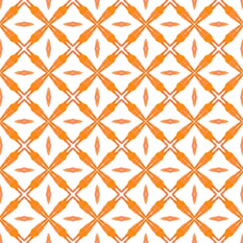 Oriental arabesque hand drawn border. Orange sublime boho chic summer design. Textile ready energetic print, swimwear fabric, wallpaper, wrapping. Arabesque hand drawn design.