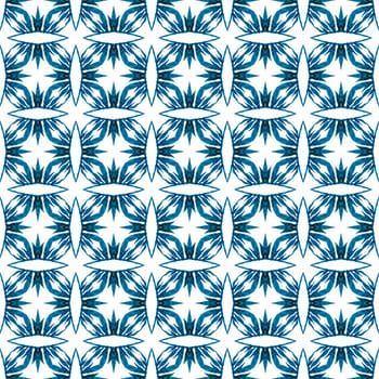 Oriental arabesque hand drawn border. Blue authentic boho chic summer design. Textile ready emotional print, swimwear fabric, wallpaper, wrapping. Arabesque hand drawn design.