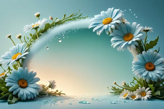 beautiful abstract background with bright flowers. AI generated image.
