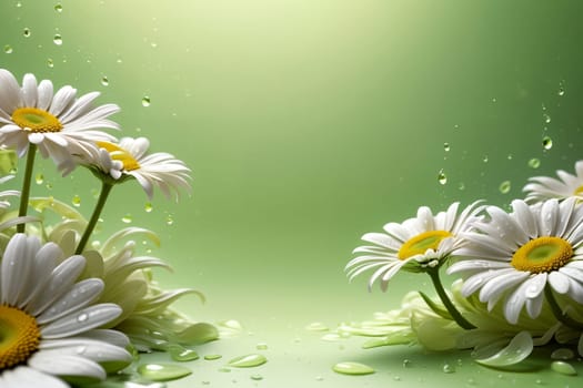 beautiful abstract background with bright flowers. AI generated image.