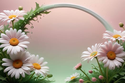 beautiful abstract background with bright flowers. AI generated image.