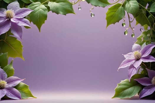 Beautiful abstract background of clematis flowers .