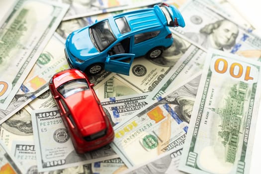 Car and money concept. Selective focus image with shallow depth of field. High quality photo