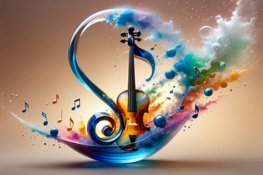 colorful background with musical notes, abstract music background .