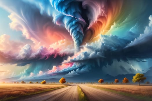 multi-colored tornado, background made of multi-colored tornado in pastel colors .