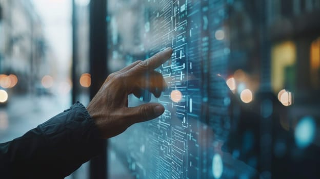 A person touching a screen with their finger