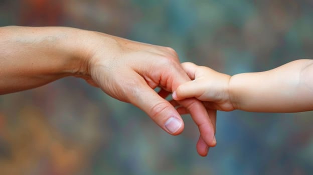 A close up of a hand holding the other one by its fingers