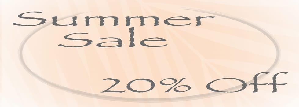 Banner for summer sale with a peach color background.