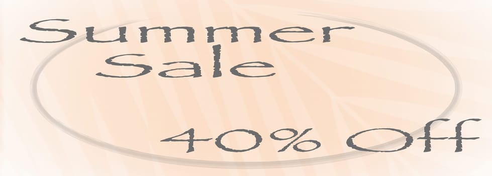 Banner for summer sale with a peach color background.