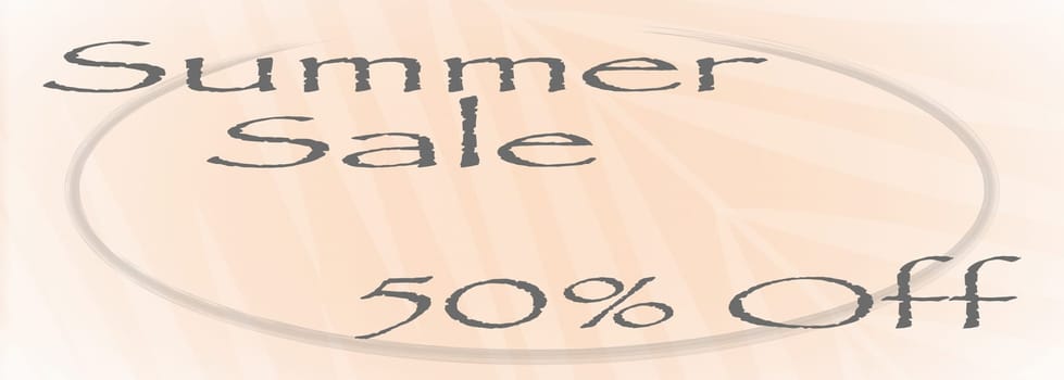 Banner for summer sale with a peach color background.