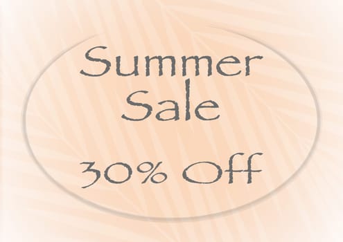 Banner for summer sale with a peach color background.