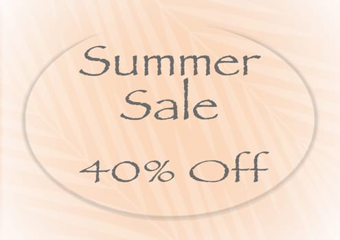 Banner for summer sale with a peach color background.