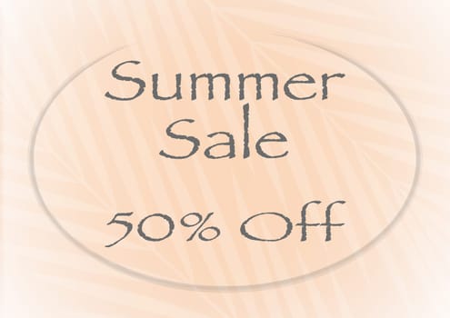 Banner for summer sale with a peach color background.