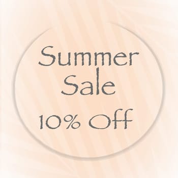 Banner for summer sale with a peach color background.