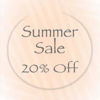 Banner for summer sale with a peach color background.