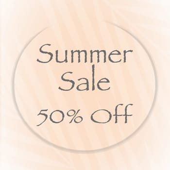 Banner for summer sale with a peach color background.