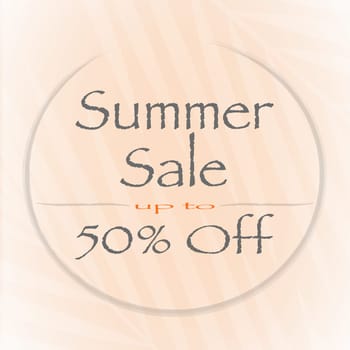 Banner for summer sale with a peach color background.