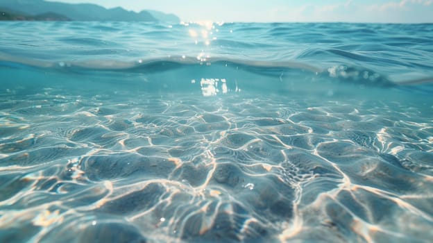 Tropical blue ocean with coral reef.