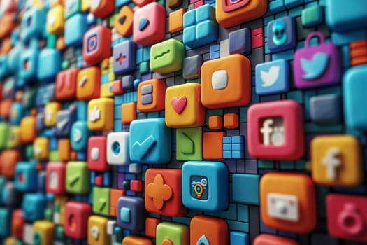 Icons of social networks. Social Media Day.