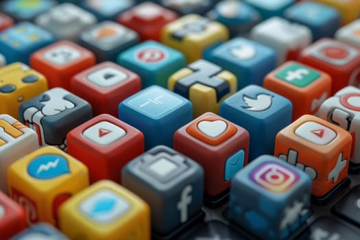 Icons of social networks. Social Media Day.