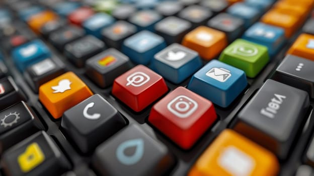 Icons of social networks. Social Media Day.